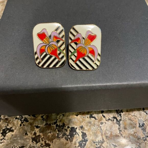 Laurel Burch Floral Earrings - Picture 8 of 8